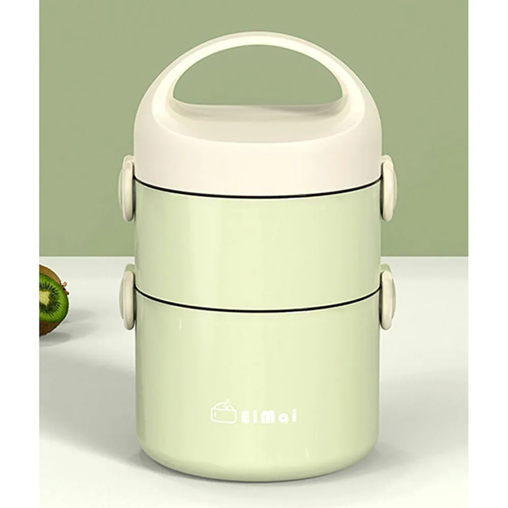 Mint Green Double Layered Stainless Steel Vertical Lunch Box