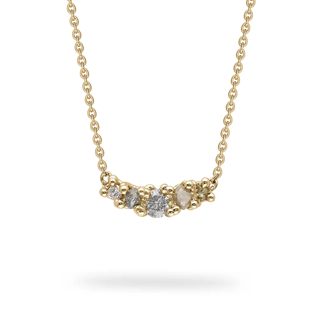 Mixed Diamond Bar Necklace