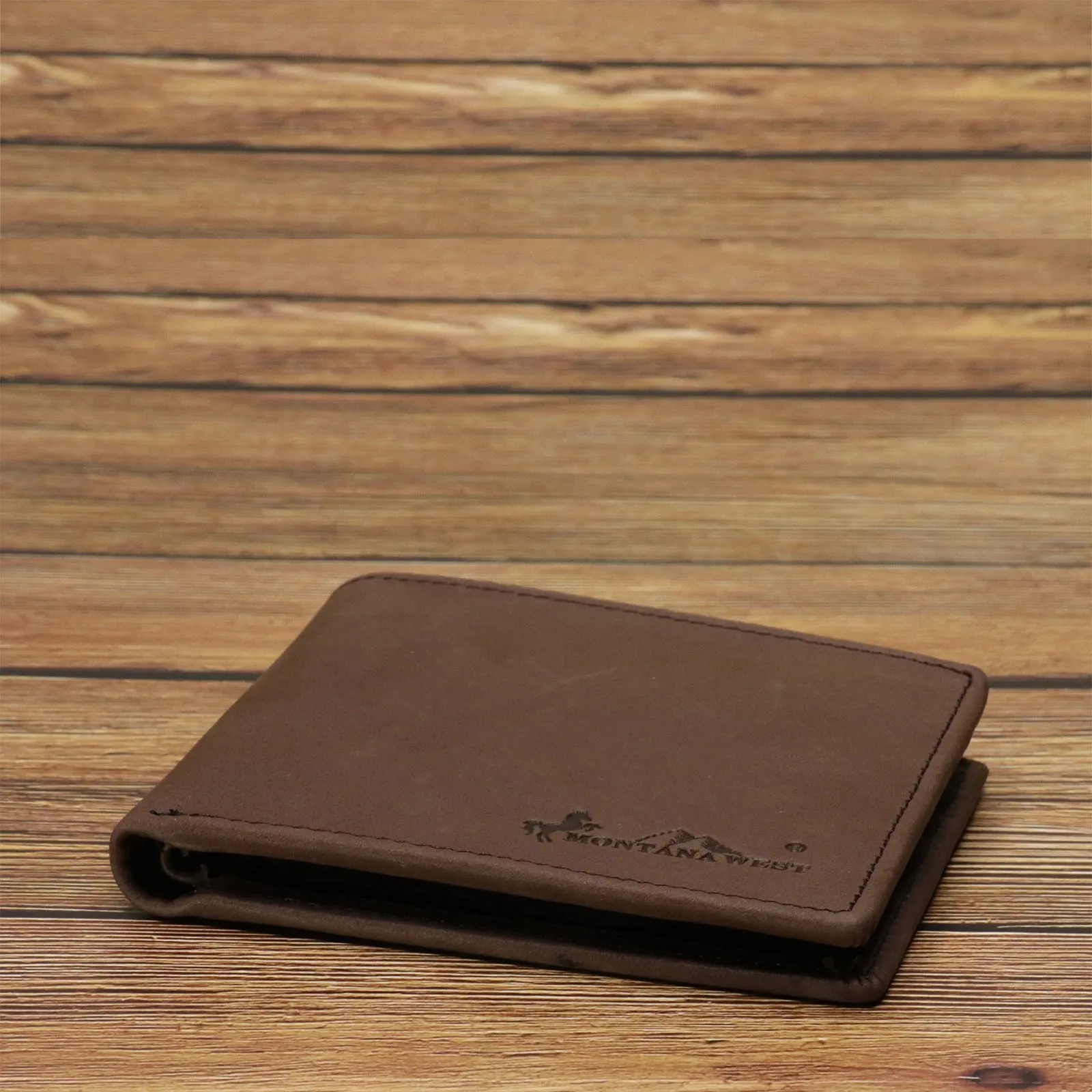 Montana West Genuine Leather Men's Bi-Fold Wallet