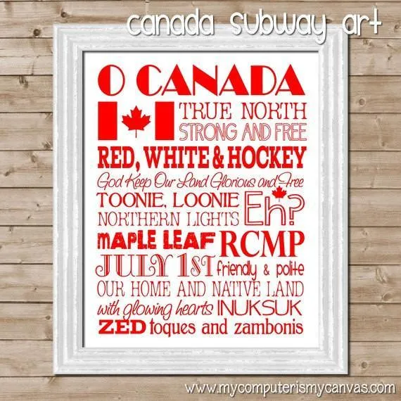 O Canada Subway Art PRINTABLE