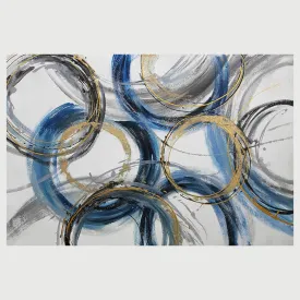 OIL PAINTING ART YM GOLDEN BLUE RINGS 120X80