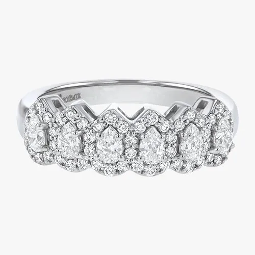 Pear Shaped Diamond Halo Ring