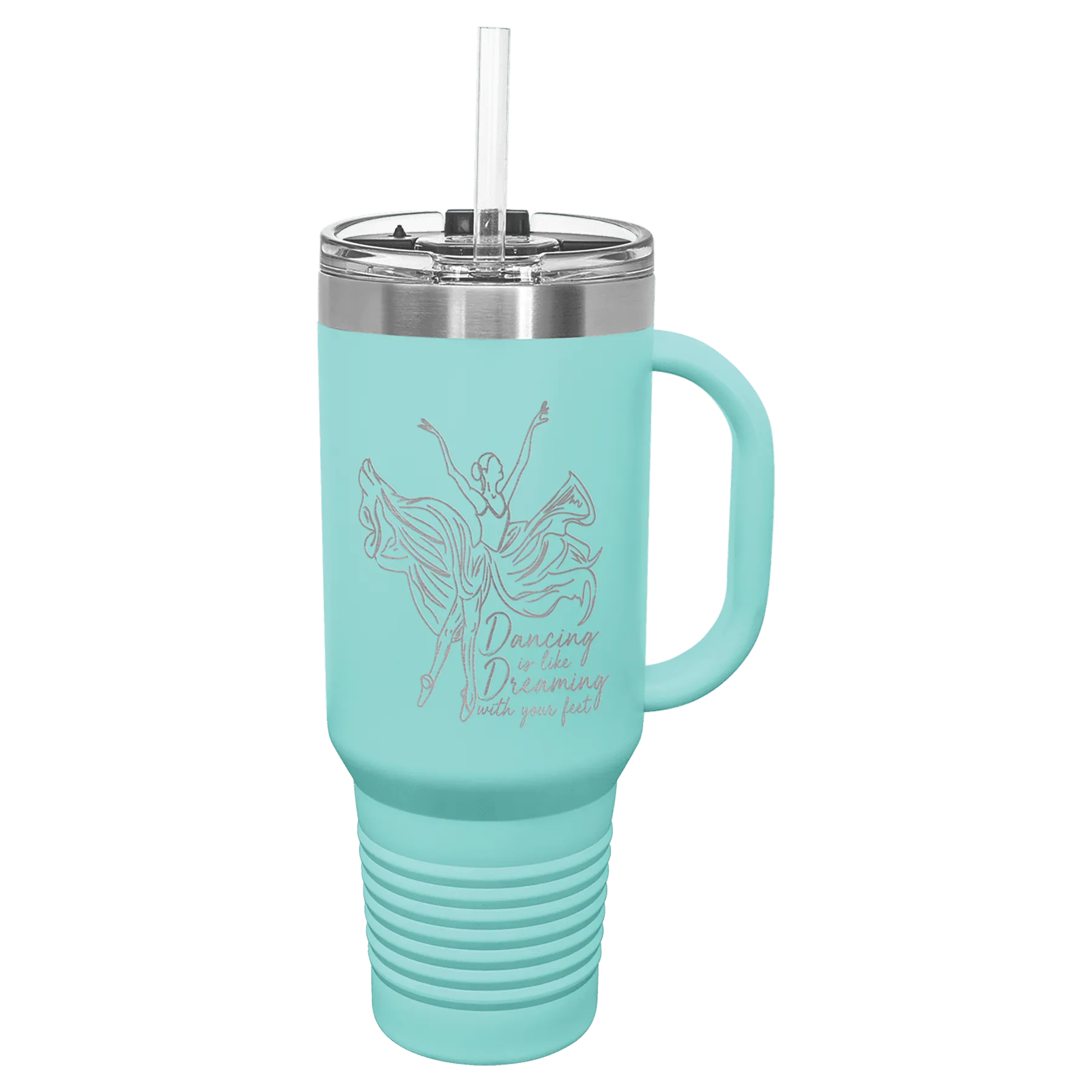 Polar Camel 40 oz. Travel Mug with Handle (Straw Included)