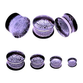 Purple Dichroic Glass Saddle Plug