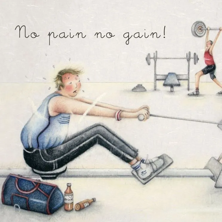 "No Pain No Gain" Greeting Card from Berni Parker