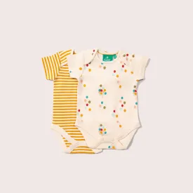 Rainbow Balloons Organic Baby Bodysuit Set - 2 Pack