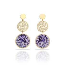 RAS Porcelana Flor Gold Earrings