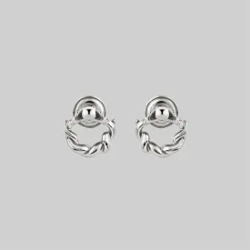 REFUTE. Twisted Snake Door Knocker Earrings - Silver