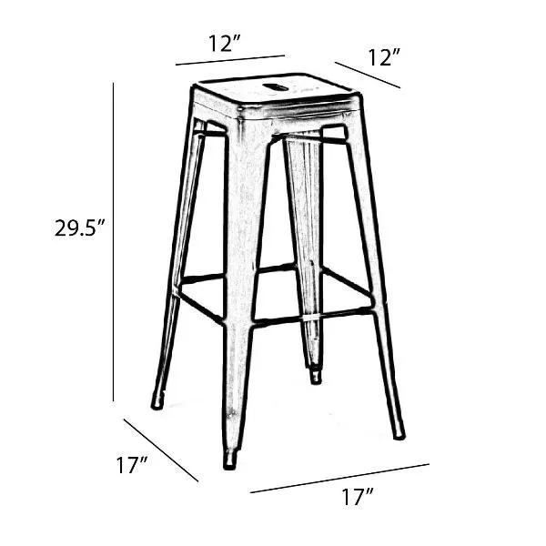 Rusty Barn Red Finish Bar Stool