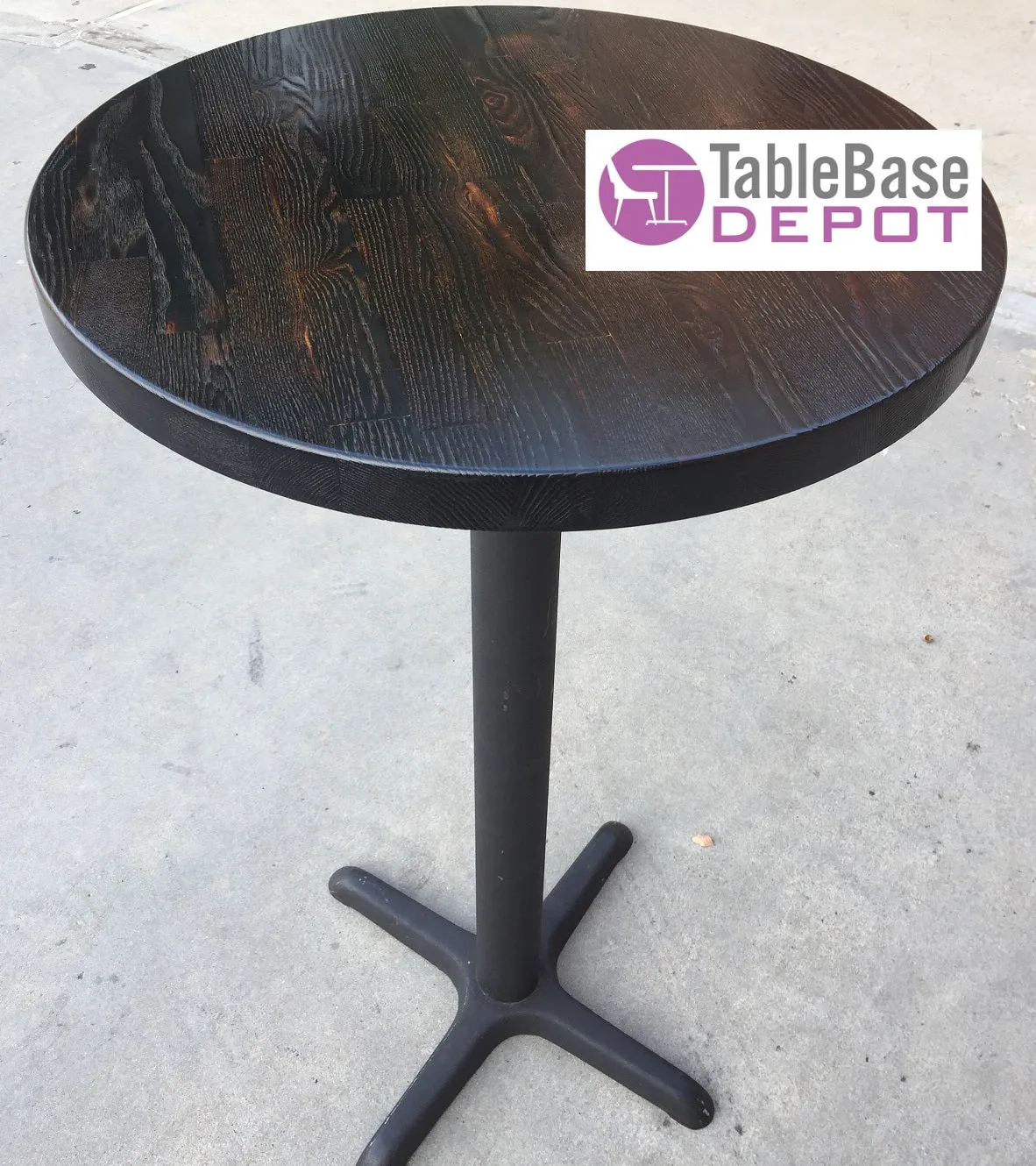 Smoked Carbon Ash Wood Restaurant Table Tops