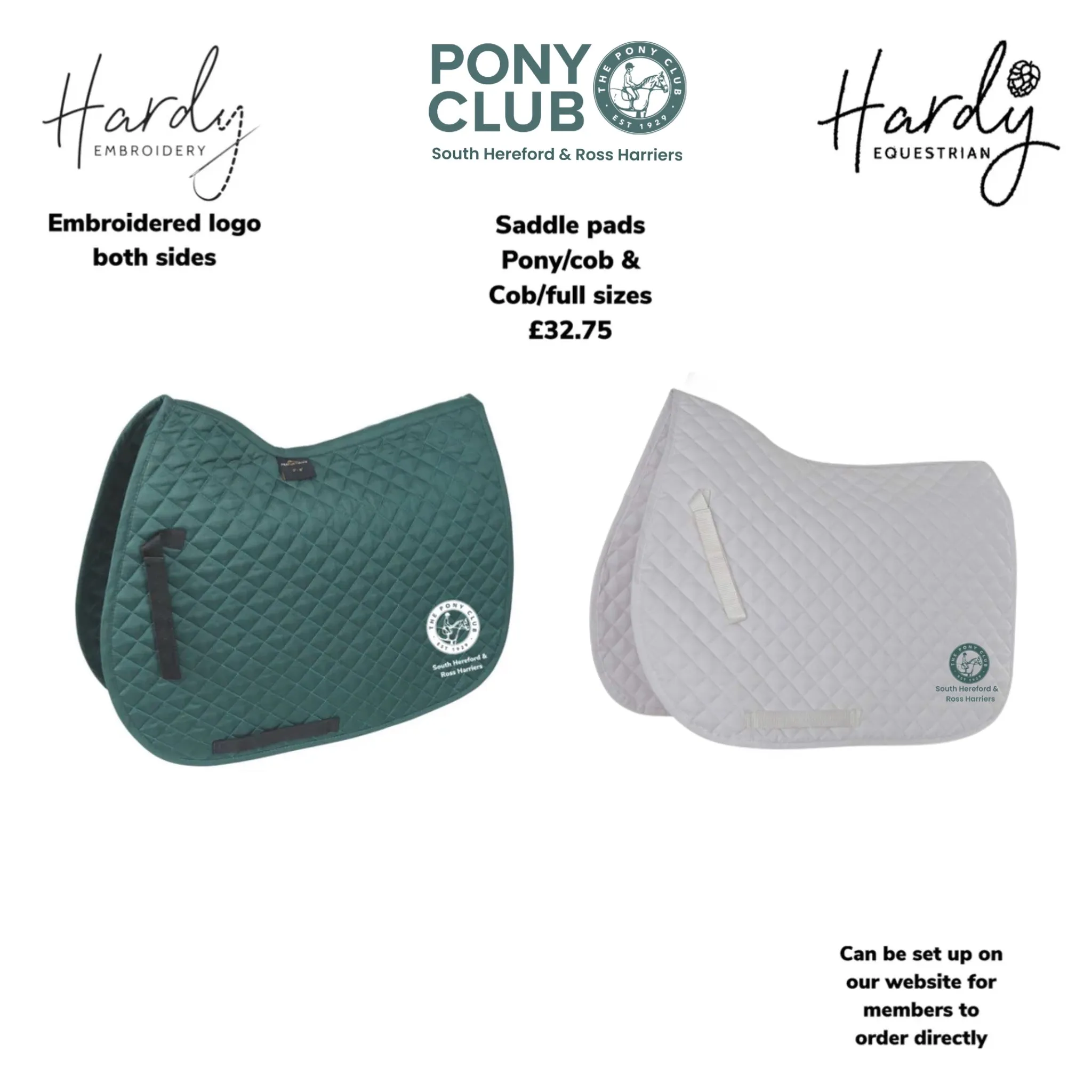 South Hereford And Ross Harriers Pony Club Saddle Pad