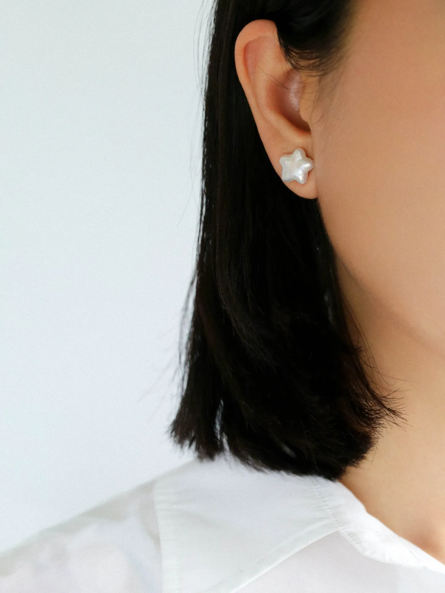 Starlit Night Pearl Stud Earrings