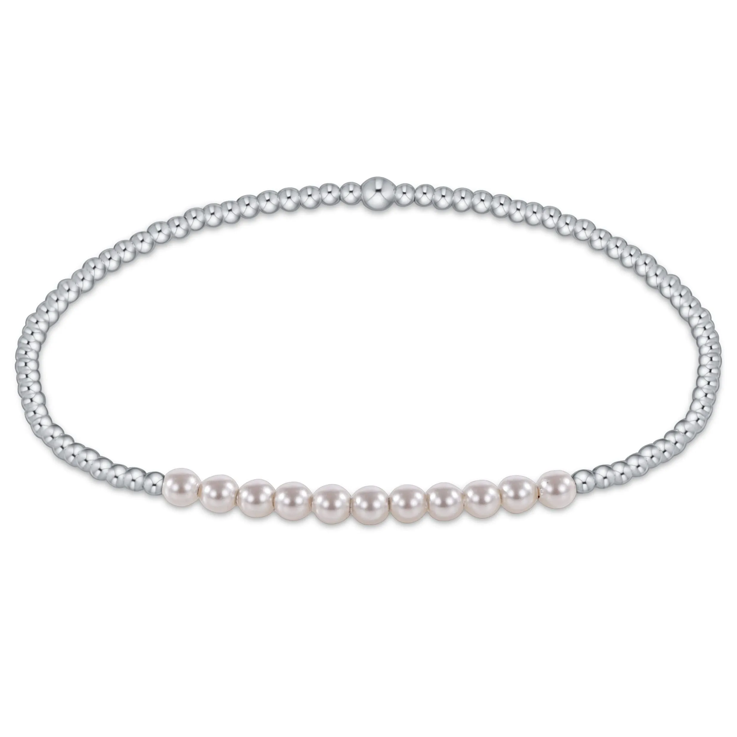 Sterling Bliss 2mm Bead Bracelet - Pearl