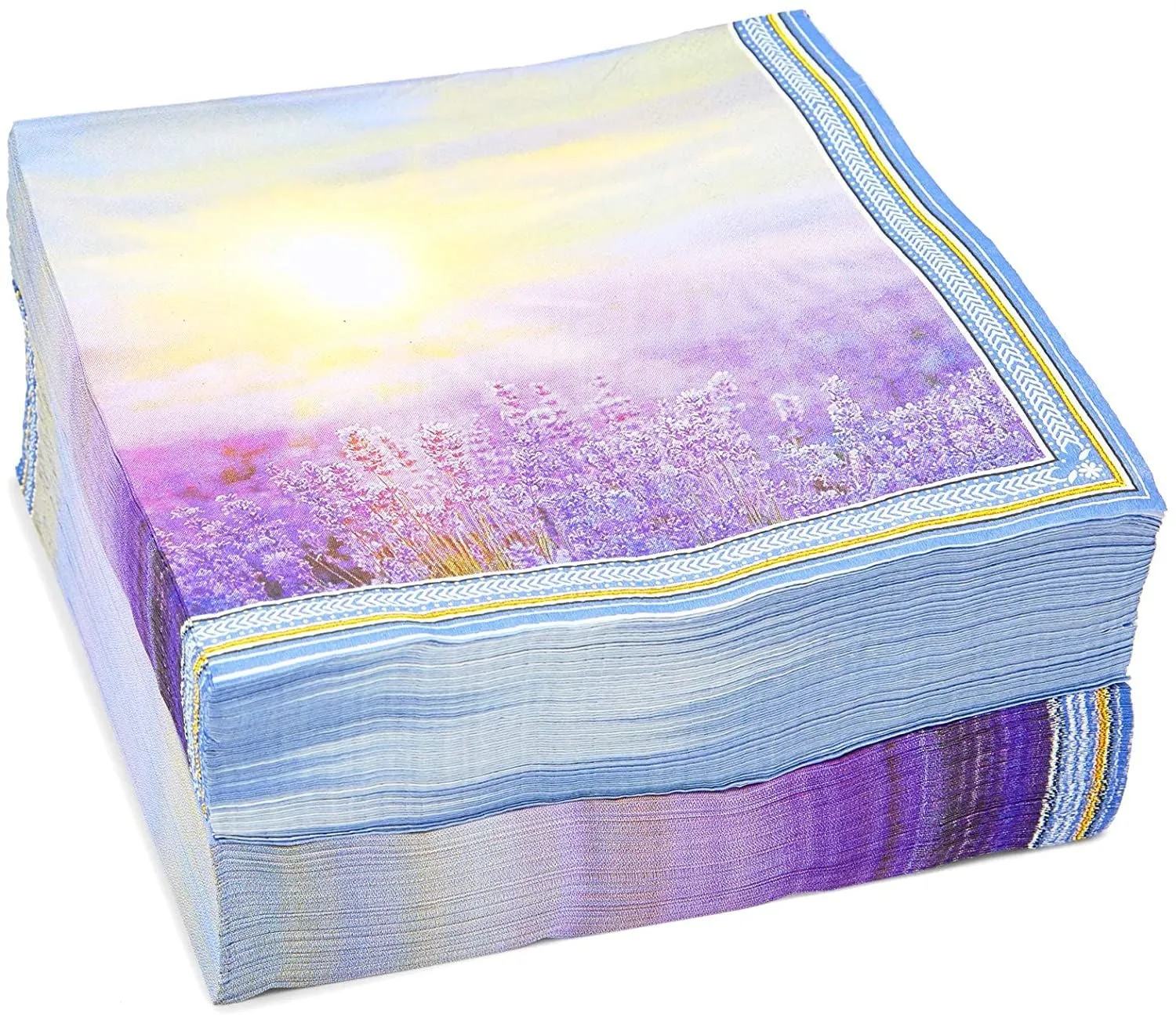 Sunset Paper Napkins (Lavender, 6.5 x 6.5 In, 150 Pack)