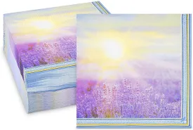 Sunset Paper Napkins (Lavender, 6.5 x 6.5 In, 150 Pack)