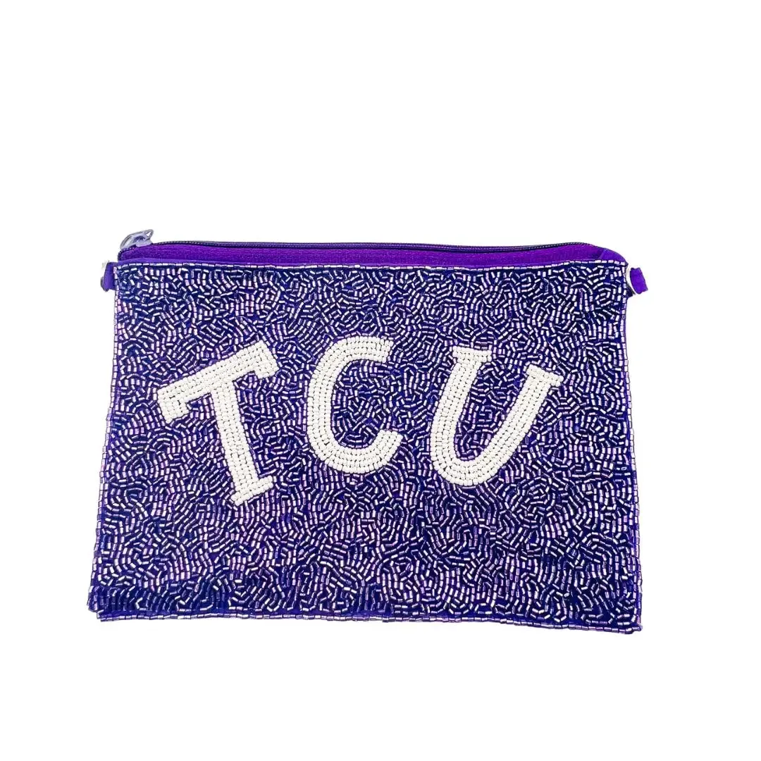 TCU Beaded Pouch