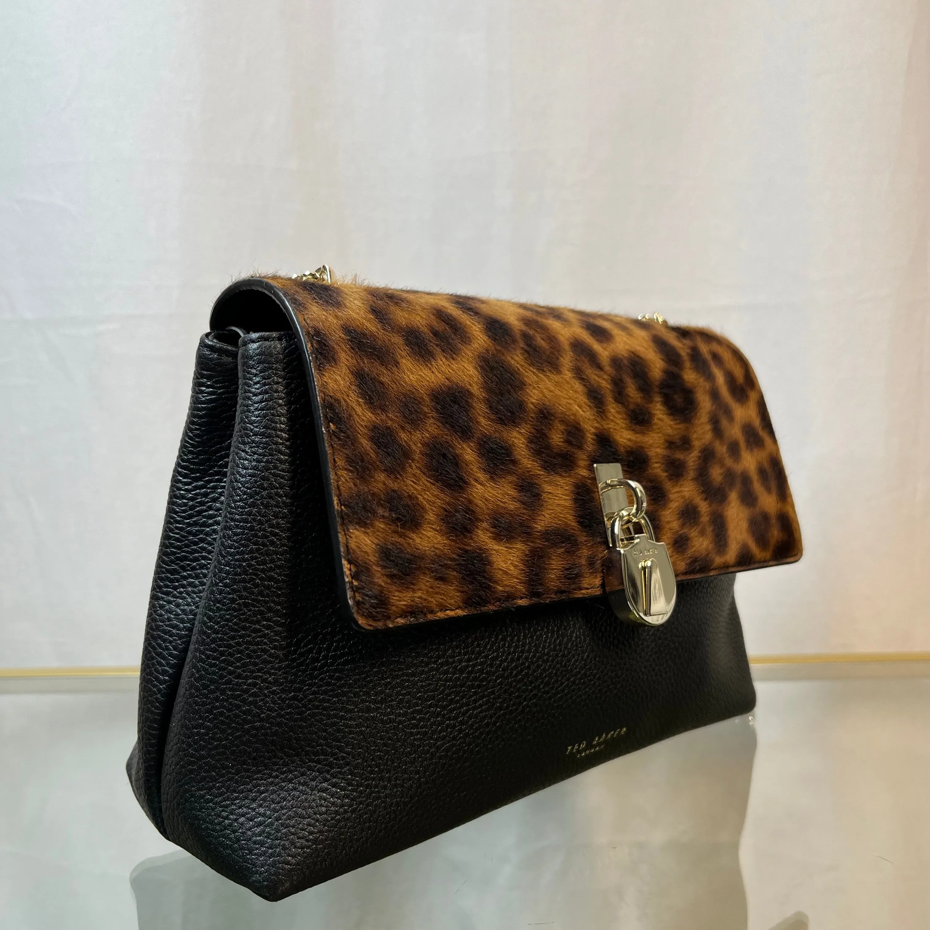 TED BAKER Cliara Leopard Calf Hair Crossbody