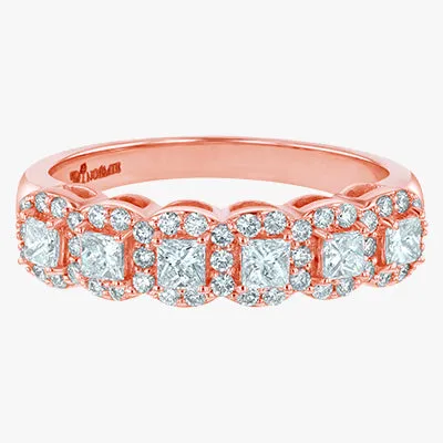 The Lab Grown Princess Diamond Halo Half Band Ring