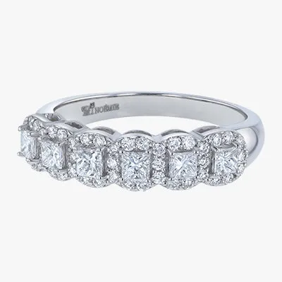 The Lab Grown Princess Diamond Halo Half Band Ring