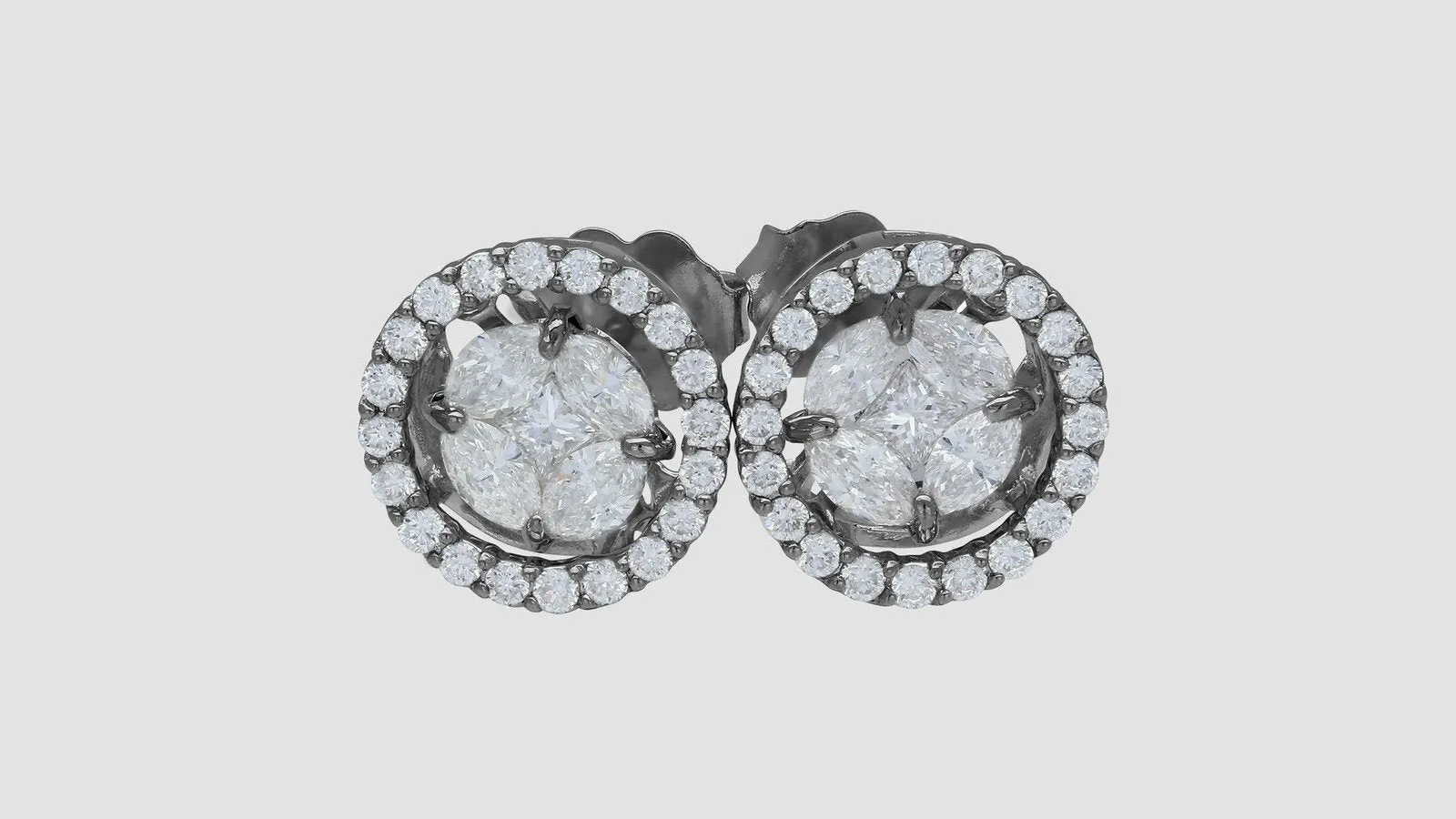 The Lab Grown Rumba Dancing Diamond Stud Earrings