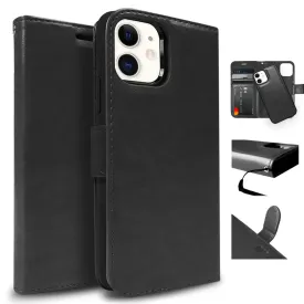 Tough On iPhone 11 Case Magnetic Fine Detachable Leather Black