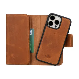 Tudor iPhone 16 Pro Max Wallet Case, Golden Brown