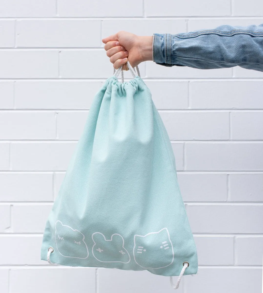 We Might Be Tiny Drawstring Bag - Sage