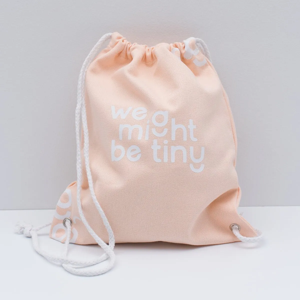 Limited Edition Tiny Peach 🍑 Drawstring Bag - We Might Be Tiny